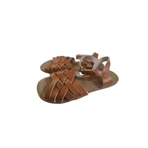 Salt Water Sandal‎ by Hoy Shoes Retro Brown Leather Women's Size 6